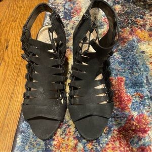 Vince Camuto Black Kitten Heel Sandal
